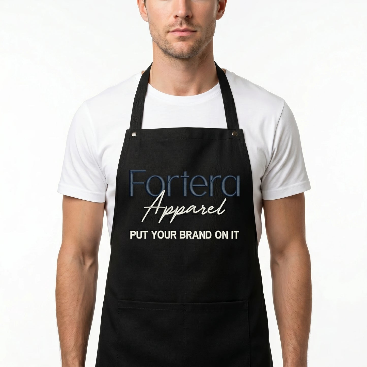 Custom Embroidered Apron with Logo - Personalized Bib Apron