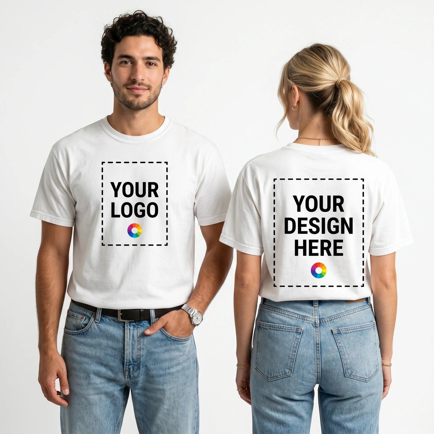 Comfort Colors Custom T-Shirt - Hanging on wooden hanger displaying brand tag