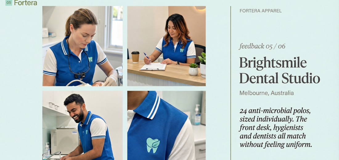How a Melbourne Dental Practice Replaced Scrubs With Custom Embroidered Polos