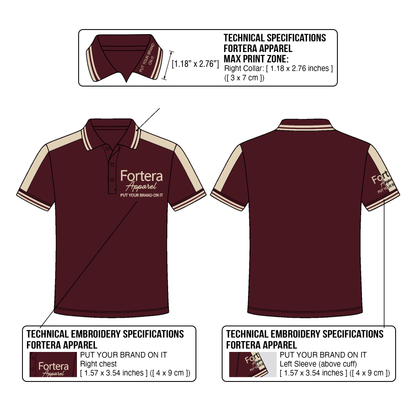 Polo Shirt with Company Logo Shoulder Panel - Fortera Apparel