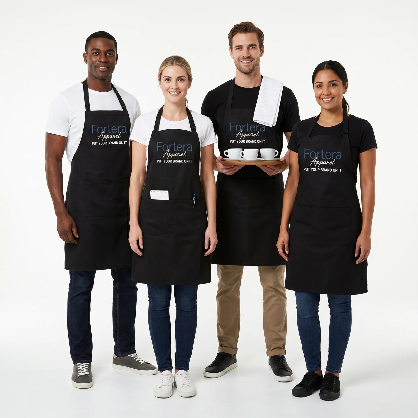 Custom Embroidered Apron with Logo - Personalized Bib Apron