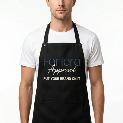 Custom Embroidered Apron with Logo - Personalized Bib Apron