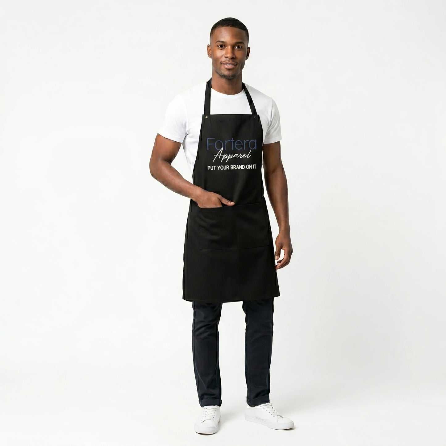 Custom Embroidered Apron with Logo - Personalized Bib Apron