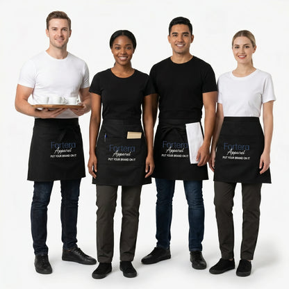 Custom Personalized Half Waist Apron with Embroidered Logo | Fortera Apparel