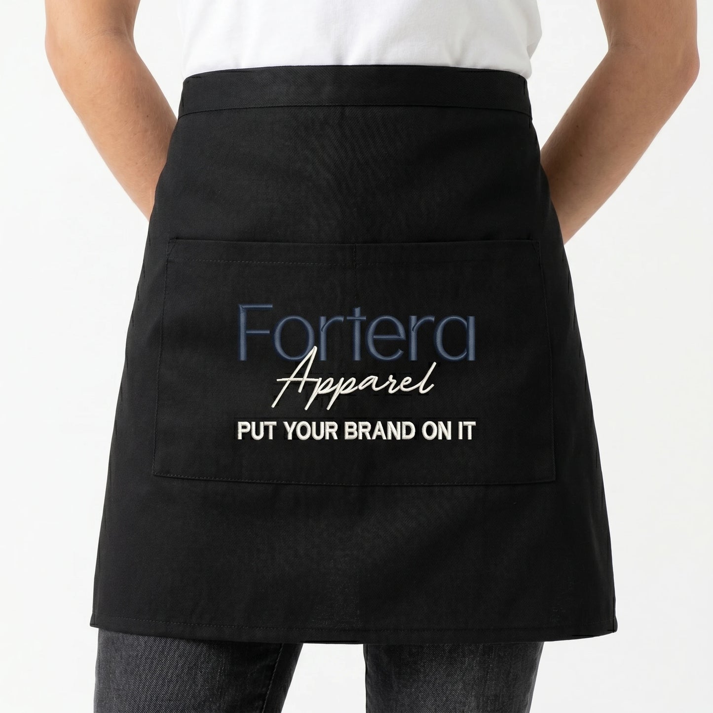 Custom Personalized Half Waist Apron with Embroidered Logo | Fortera Apparel