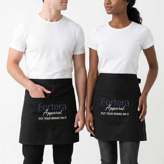 Custom Personalized Half Waist Apron with Embroidered Logo | Fortera Apparel