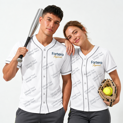 Custom Softball Jerseys - Upload Your Design | Sublimated Button Up Jersey | Fortera Apparel