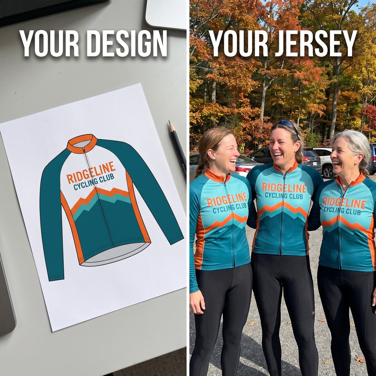 Custom Long Sleeve Cycling Jersey - Upload Your Design | Fortera Apparel