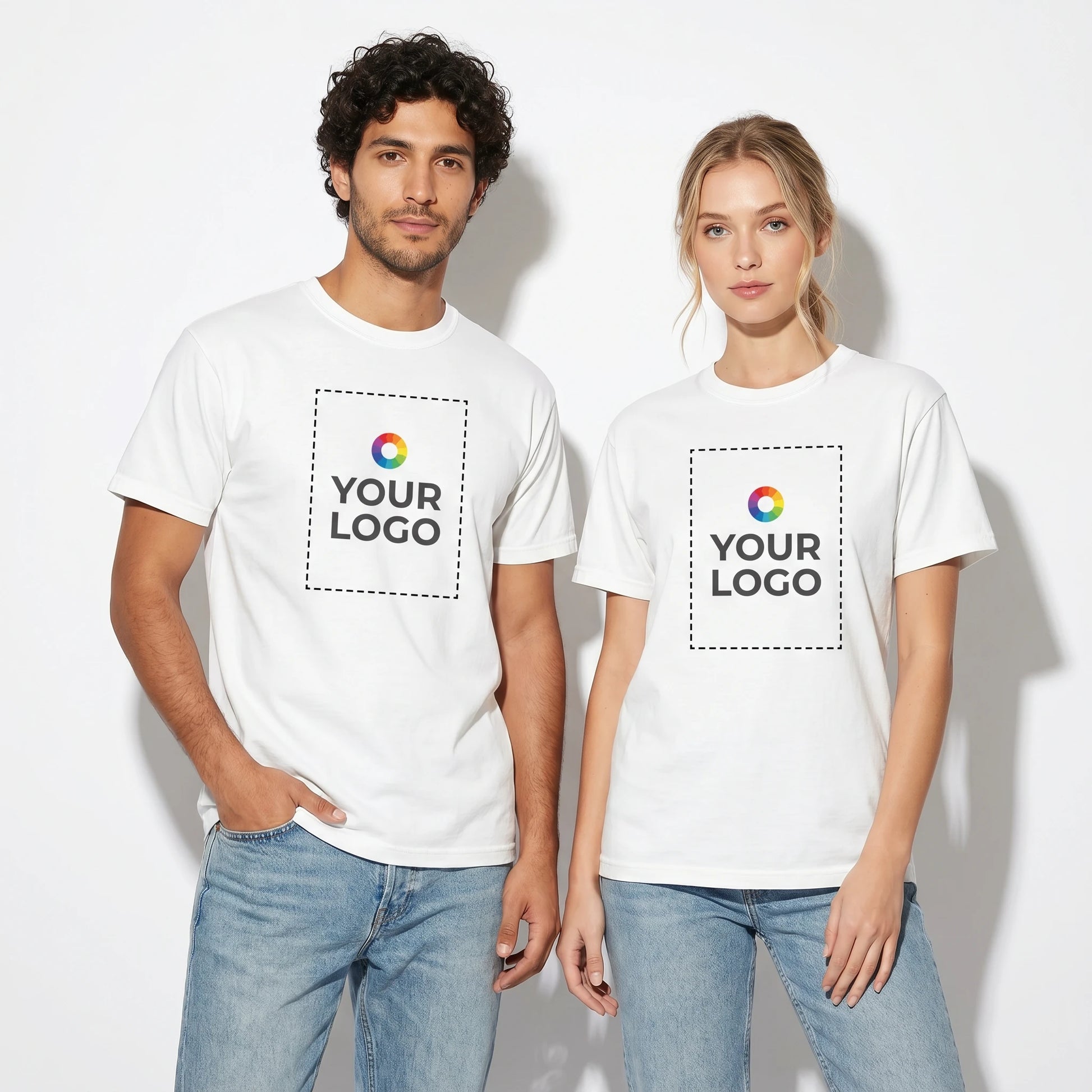 Comfort Colors Custom T-Shirt - Couple front editorial pose