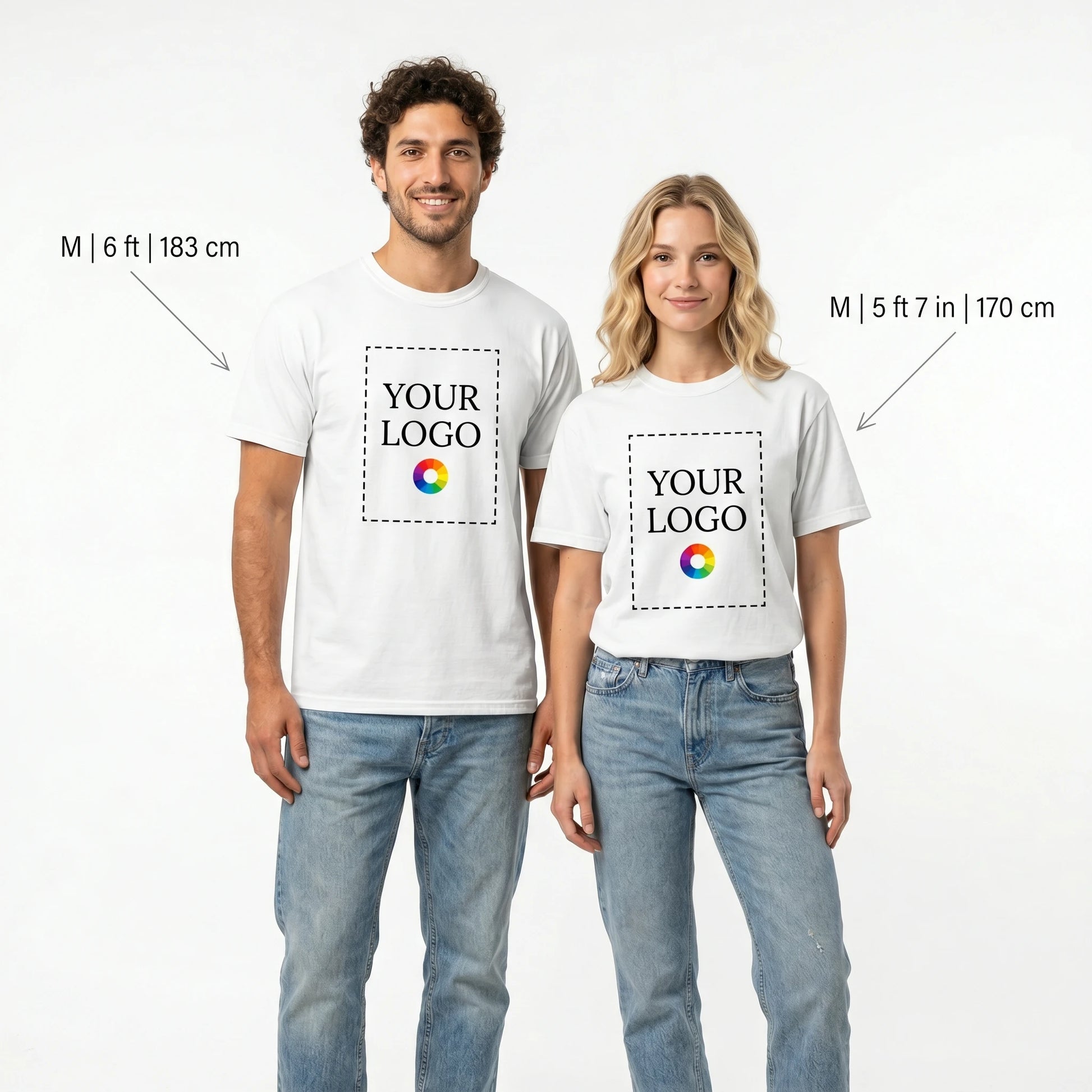 Comfort Colors Custom T-Shirt - Couple back-to-back front and back print zones