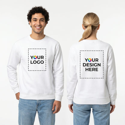 Custom Crewneck Sweatshirt with Logo - Couple front and back print zones