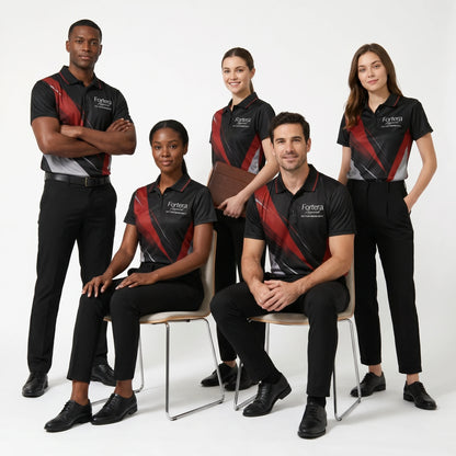 All Over Print Polo Shirt Angular Brush team uniform on the field - Fortera Apparel