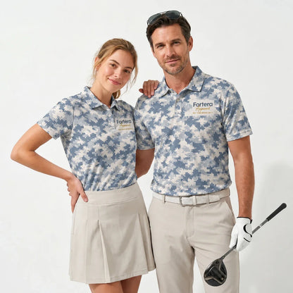 Digital Camo Polo Shirt with Fortera Apparel chest logo