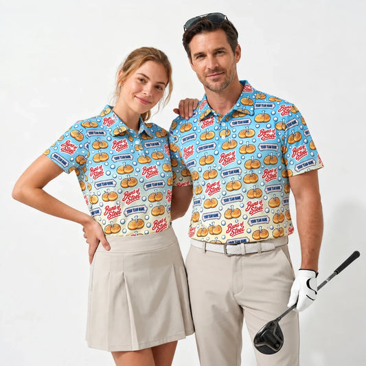 All Over Print Polo Shirt Nice Buns funny golf polo worn by two golfers