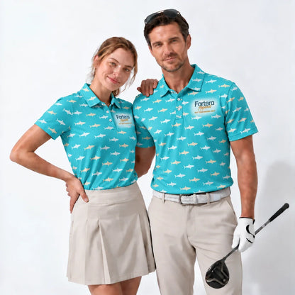 Shark Polo Shirt with Fortera Apparel chest logo