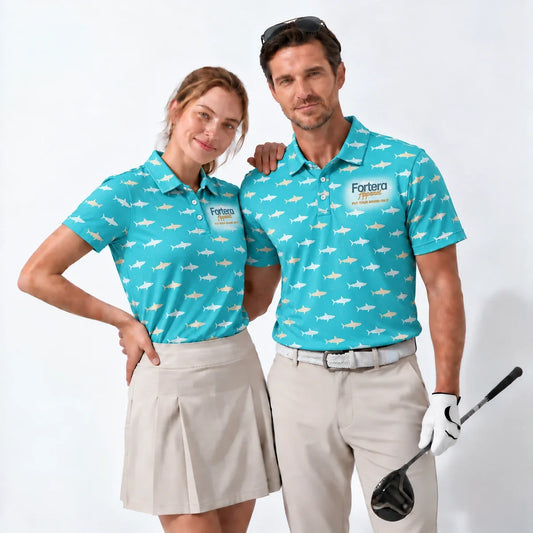 Shark Polo Shirt with Fortera Apparel chest logo