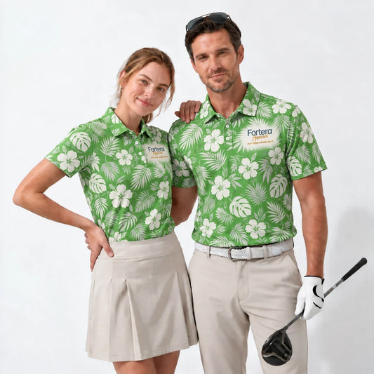 Tropical Polo Shirt with Fortera Apparel chest logo