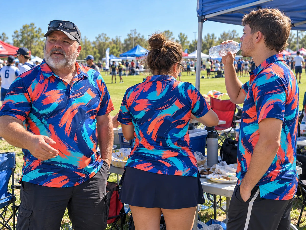 Herringbone Pattern Polo Shirt, Custom Sublimated - Fortera Apparel detail