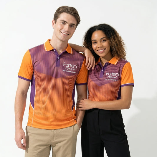 All Over Print Polo Shirt Vertical Ombre Stripe team uniform esports lineup - Fortera Apparel