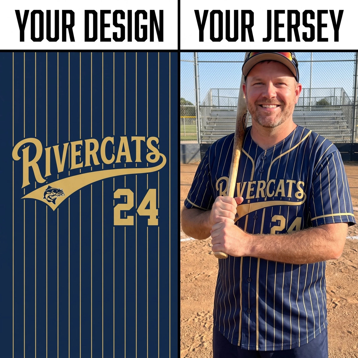 Custom Softball Jerseys - Upload Your Design | Sublimated Button Up Jersey | Fortera Apparel