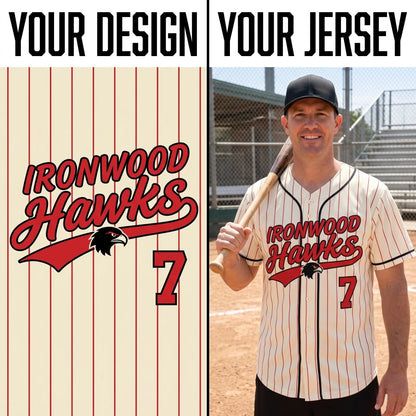 Team starter jersey: custom baseball jersey with the team design, player name and number