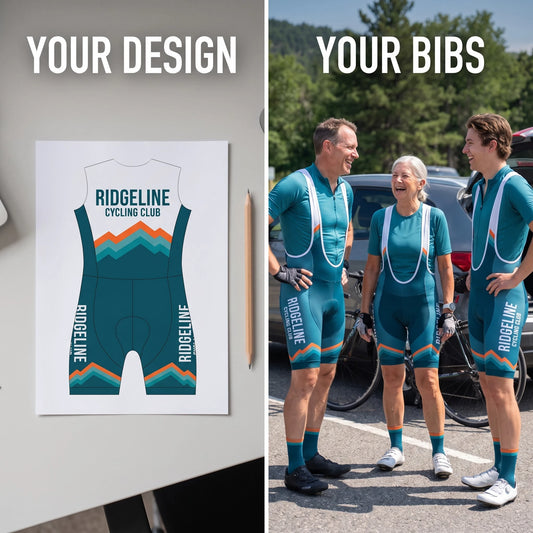 Custom Cycling Bibs - Padded Bib Shorts, Upload Your Design | Fortera Apparel