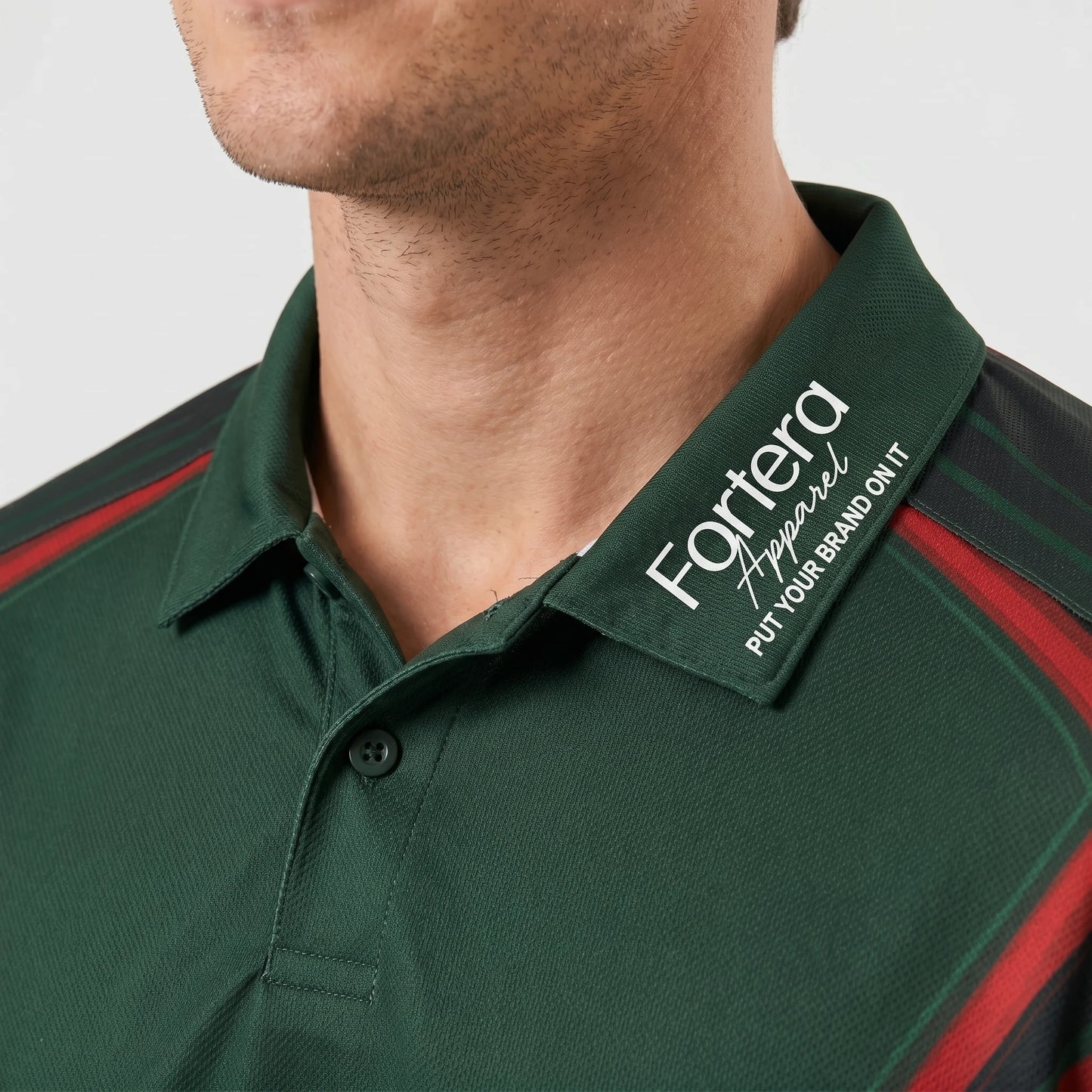 Custom Print Polo Shirt Chevron Arrow back view detail - Fortera Apparel