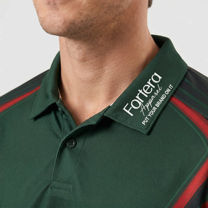 Custom Print Polo Shirt Chevron Arrow back view detail - Fortera Apparel