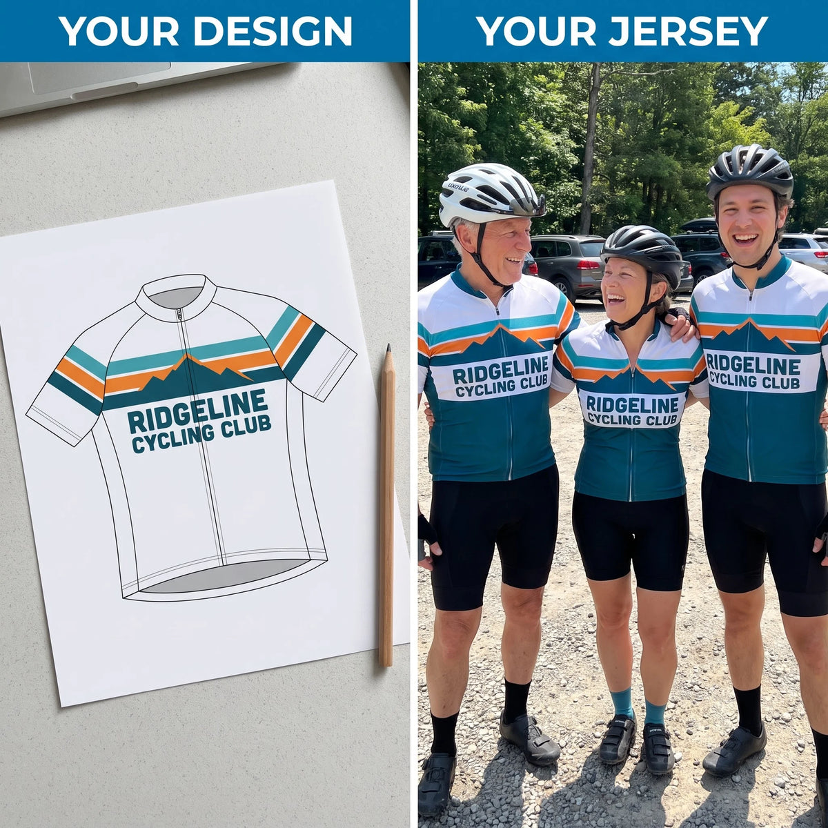 Custom Short Sleeve Cycling Jersey - Upload Your Design | Fortera Apparel