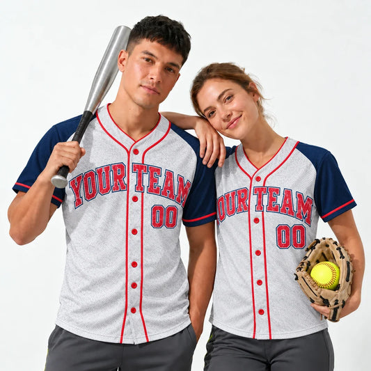 Faded Heather vintage baseball jersey worn by a baseball player and a softball player