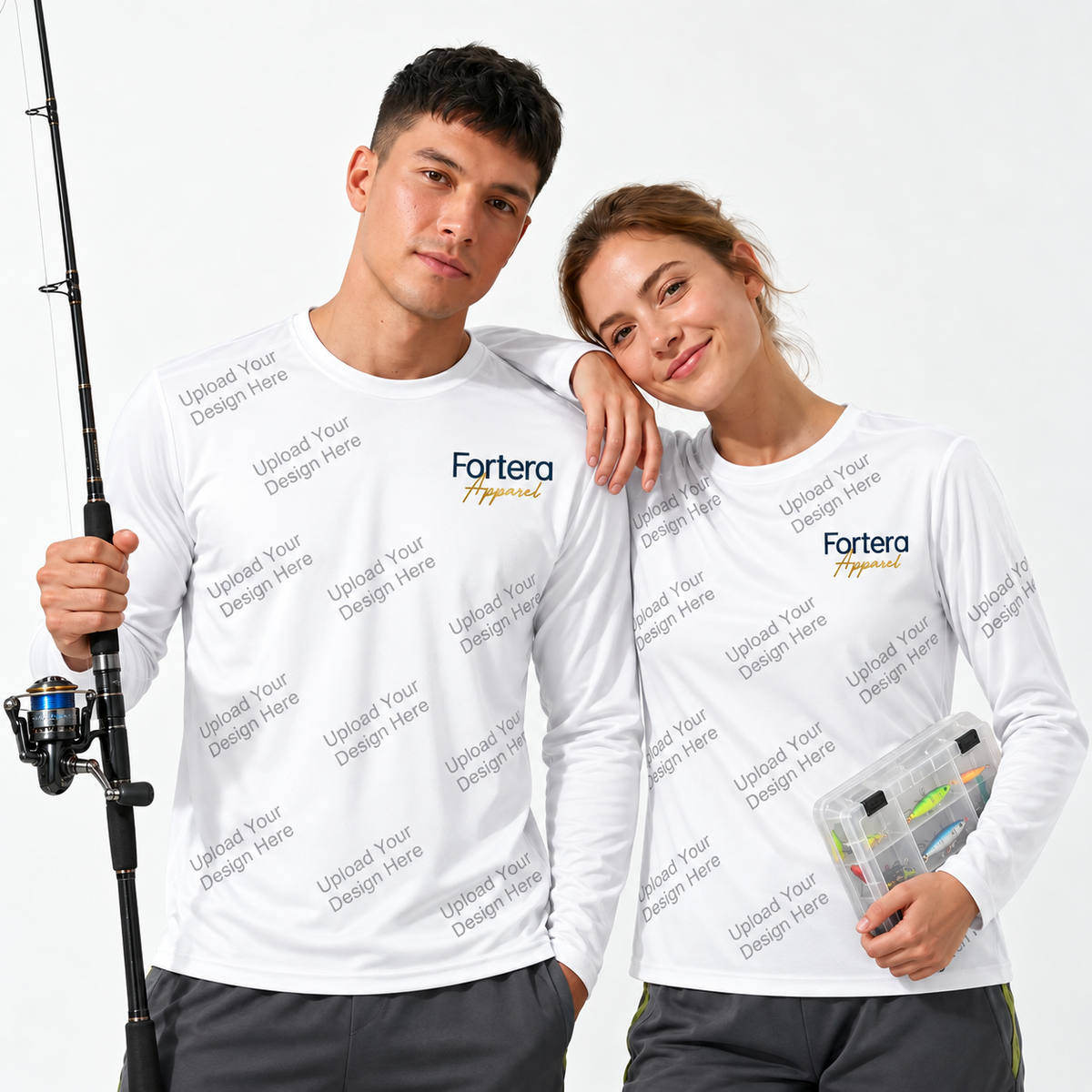 Custom Fishing Shirts - Upload Your Design | Long Sleeve Sublimated Fishing Shirt | Fortera Apparel