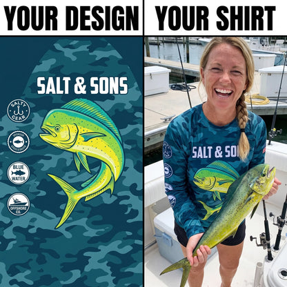 Custom Fishing Shirts - Upload Your Design | Long Sleeve Sublimated Fishing Shirt | Fortera Apparel