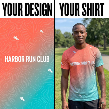 Custom Running Shirts - Upload Your Design | Sublimated Performance Tee | Fortera Apparel