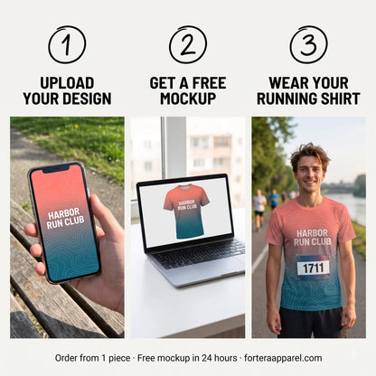 Custom Running Shirts - Upload Your Design | Sublimated Performance Tee | Fortera Apparel
