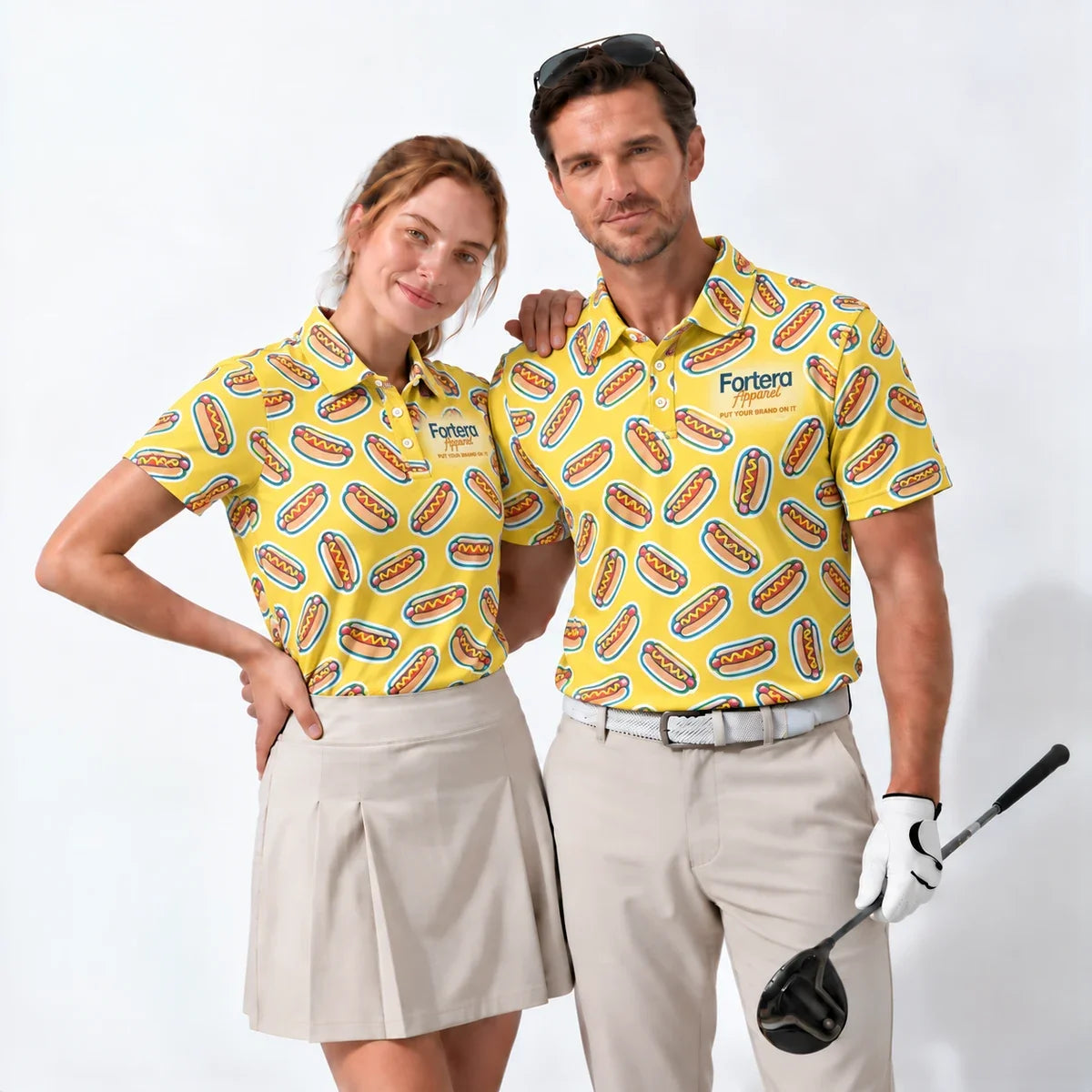 Hot Dog Polo Shirt with Fortera Apparel chest logo
