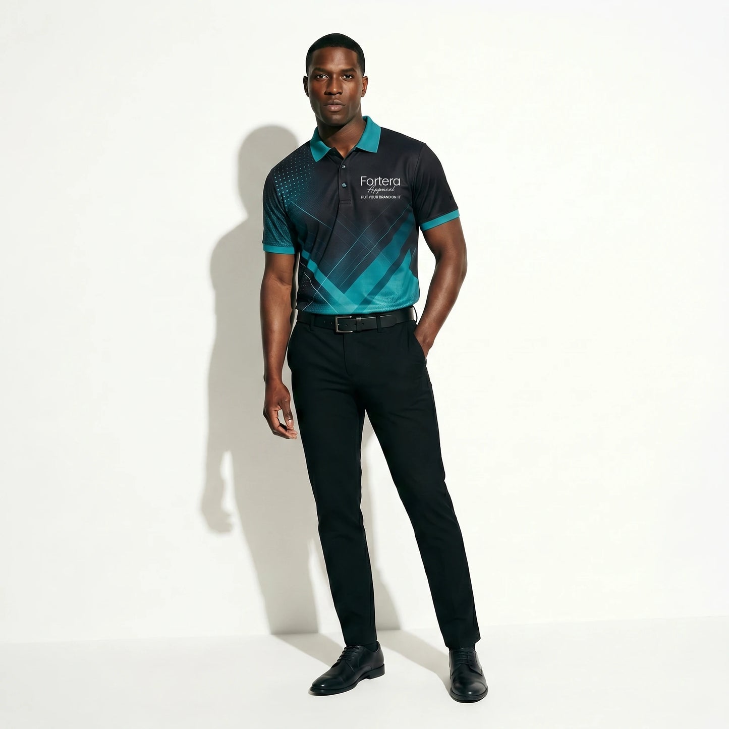 Sublimation Polo Shirt Prism Facet close-up fabric texture - Fortera Apparel
