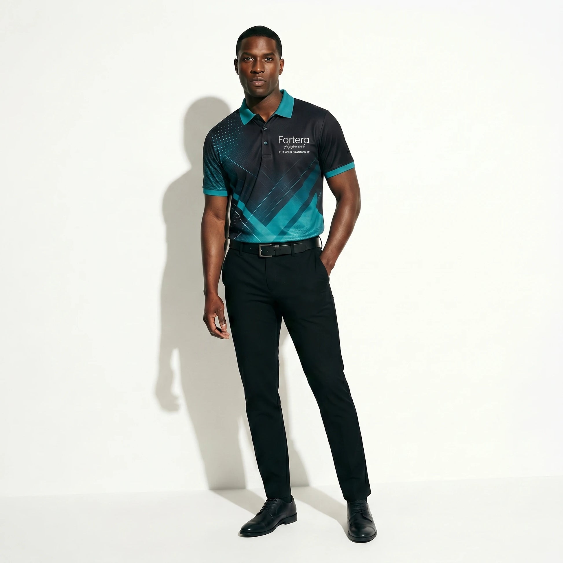 Sublimation Polo Shirt Prism Facet close-up fabric texture - Fortera Apparel