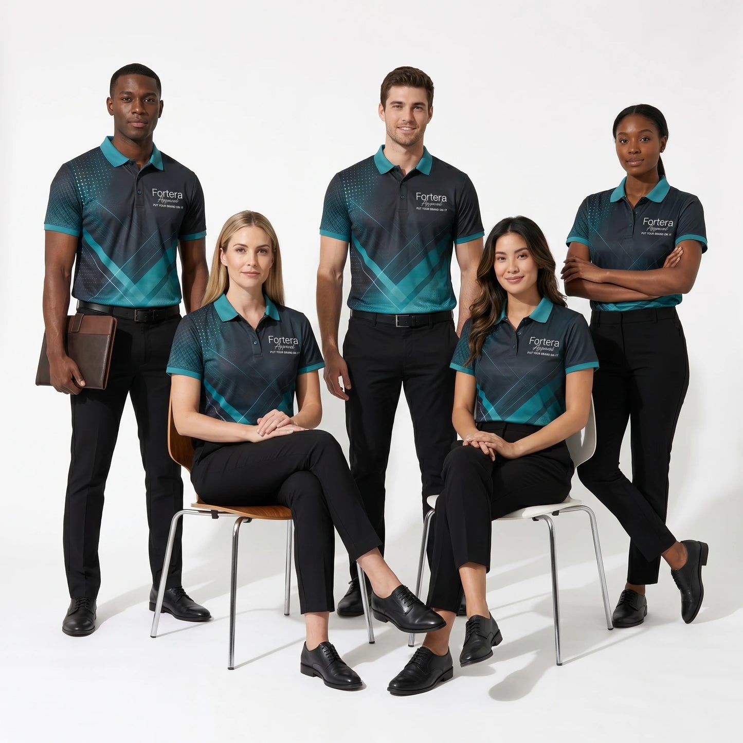 Sublimation Polo Shirt Prism Facet team uniform on the field - Fortera Apparel