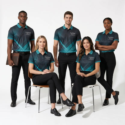 Sublimation Polo Shirt Prism Facet team uniform on the field - Fortera Apparel