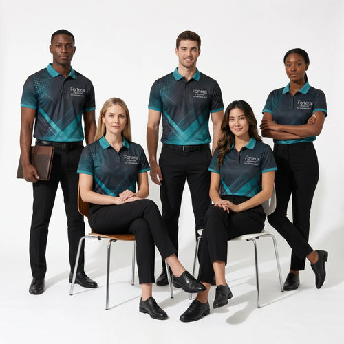 Sublimation Polo Shirt Prism Facet team uniform on the field - Fortera Apparel