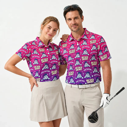 Sublimation Polo Shirt Range Ball Sack funny golf polo worn by two golfers