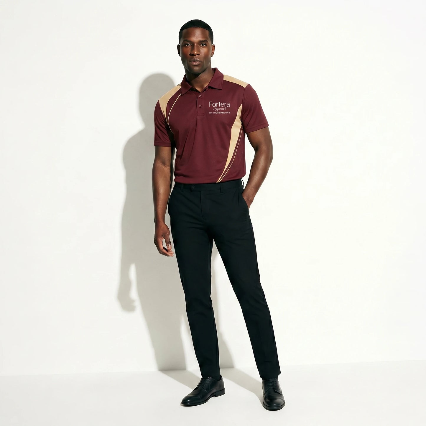 Sublimation Polo Shirt Side Curve close-up fabric texture - Fortera Apparel