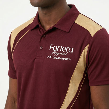 Sublimation Polo Shirt Side Curve side angle detail - Fortera Apparel