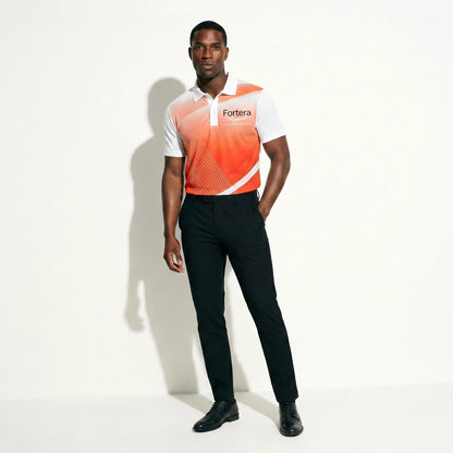 Sublimation Polo Shirt for Teams Ombre Gradient close-up gradient transition detail - Fortera Apparel