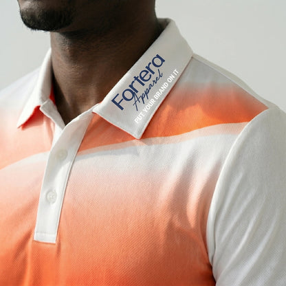 Sublimation Polo Shirt for Teams Ombre Gradient sleeve detail - Fortera Apparel