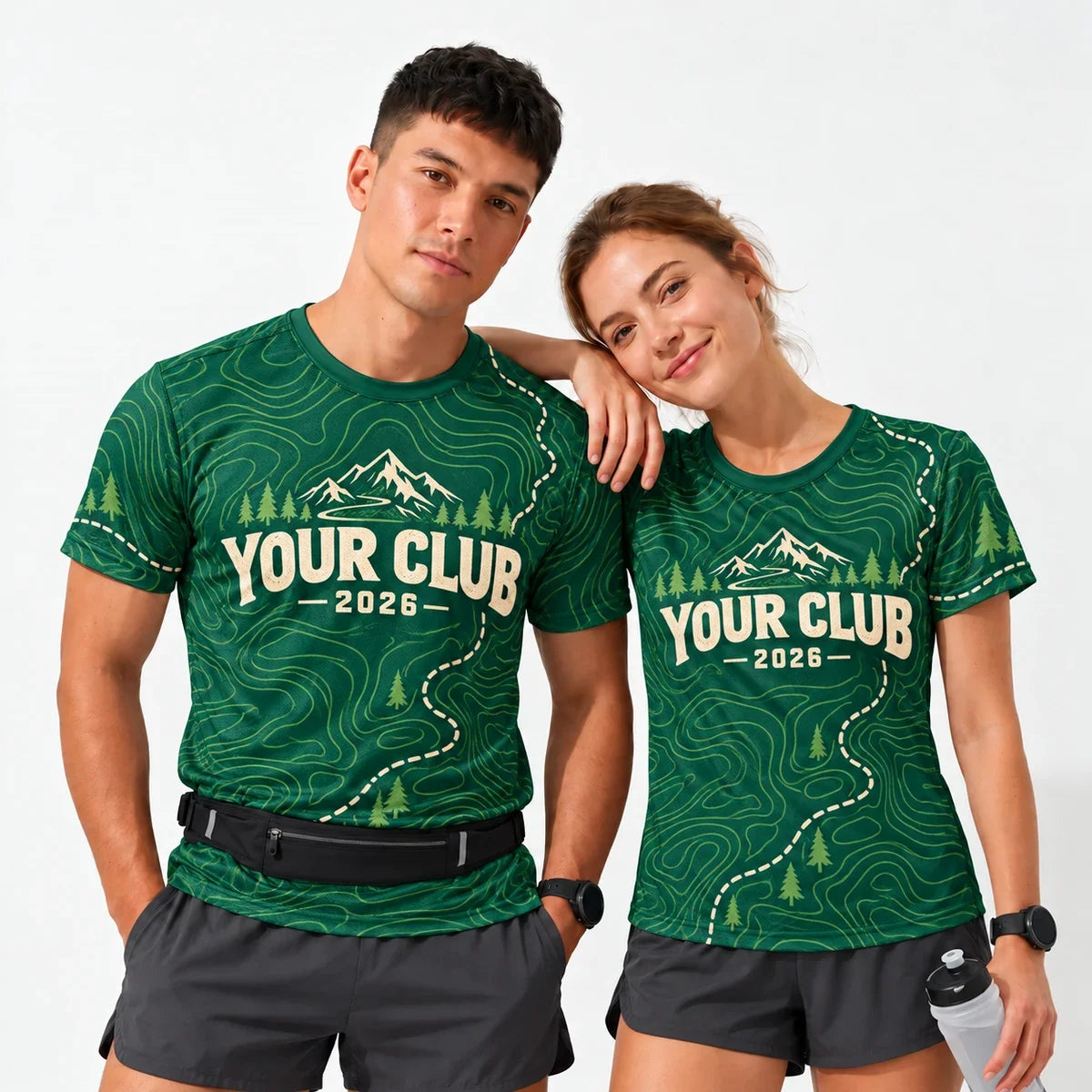 Topo Trail Cross Country Shirt worn by a man and a woman