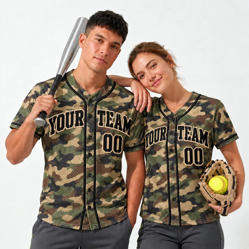 Woodland Camo Baseball Jersey - Fortera Apparel